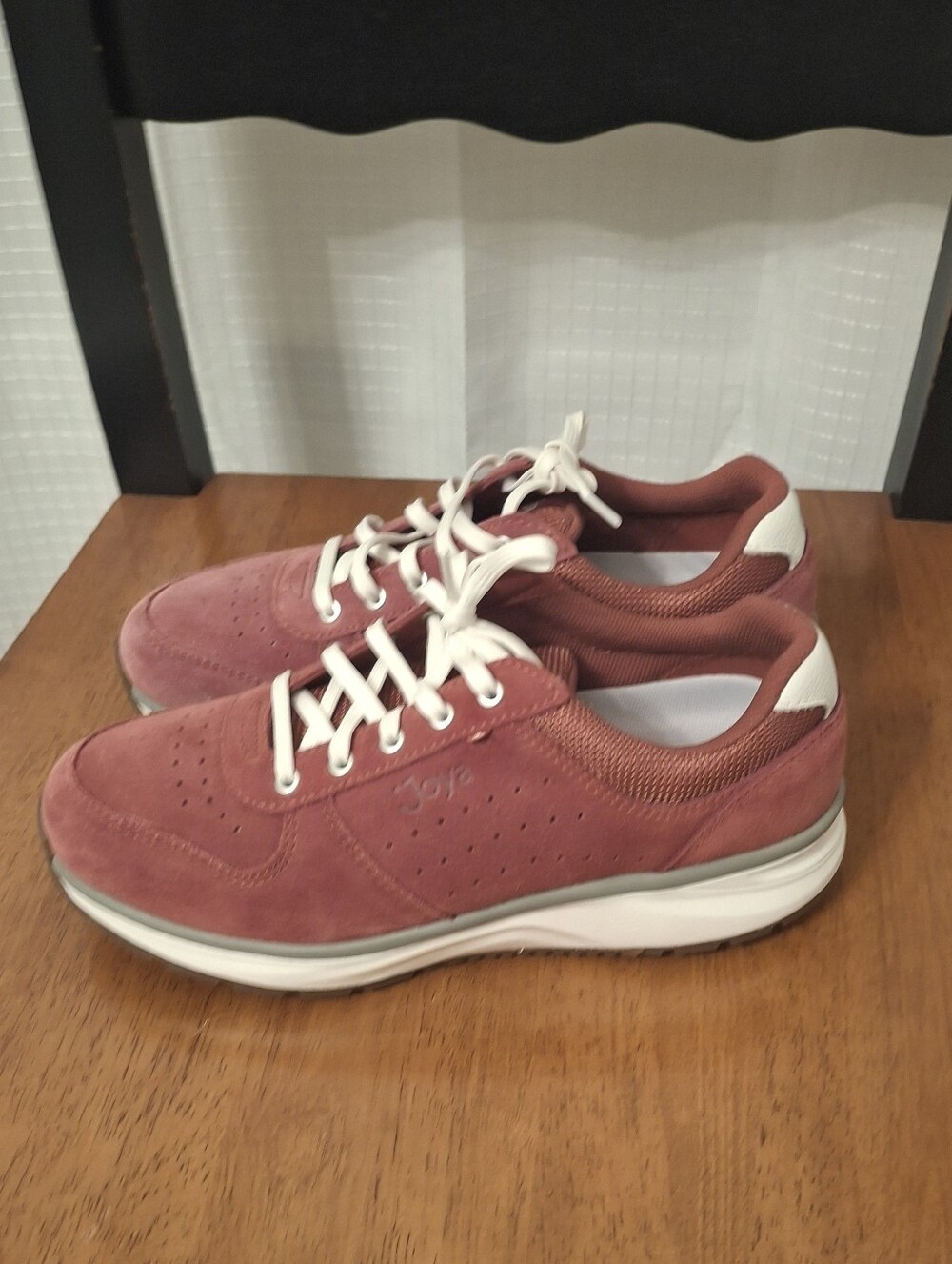 Women’s Suede Lace-Up Recovery Sneakers in Rosewood with White Accents